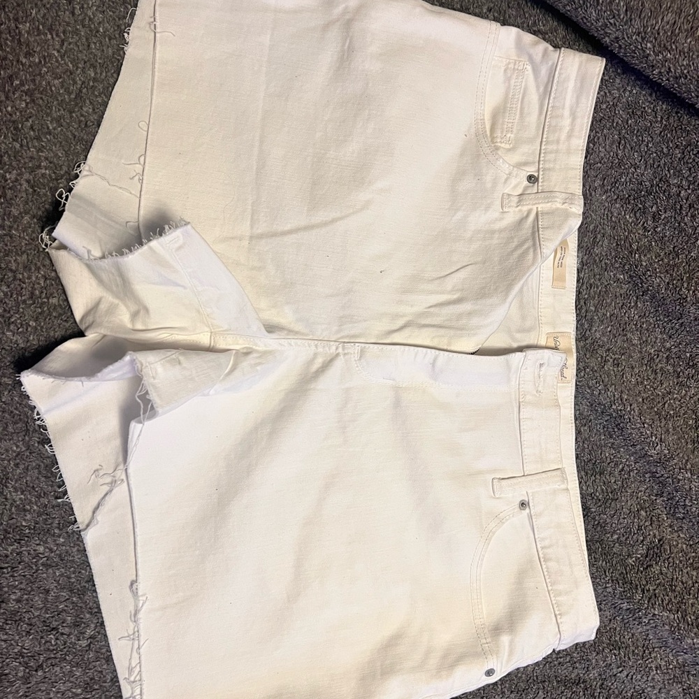 Plus White Denim Cutoff Shorts